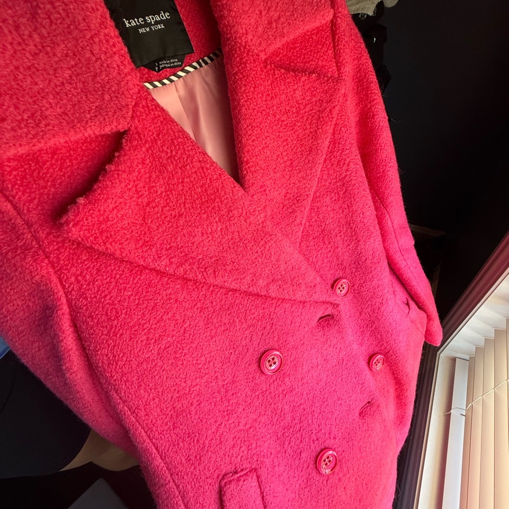 Kate Spade Vibrant Pink Car Coat